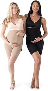 Kindred Bravely Bamboo Seamless No Rub Maternity Thigh Saver 2 Pack (Beige/Black, Large)