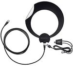 Antennas Direct ClearStream Eclipse Amplified TV Antenna, 50+ Mile Range, Multi-Directional, Grips to Walls, 15dB In-Line Amplifier, 12 ft. Coaxial Cable, Power Adapter, Black or White (ECL-A)