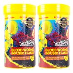 Taiyo Pluss Discovery Premium Blood Worms Infused Flakes Fish Food, 55G (50 G + Extra 10% Free) (Pack of 2) All Life Stages