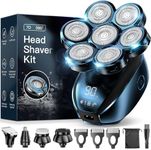 Head Shavers, Upgraded 5-in-1 Electric Razor for Bald Men, 7D Floating Shaving Rotary Shaver Grooming Kit, IPX7 Waterproof Wet/Dry LED Display USB Rechargeable