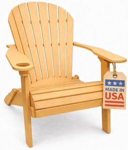 Cedar-Poly Lumber Folding Adirondack Chair with Rolled Seating Heavy Duty Everlasting Lifetime PolyTuf HDPE - Made in USA - Amish Crafted