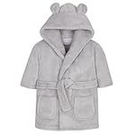 BabyTown Baby Boys & Girls Soft Plush Fleece Dressing Gown Grey 0-6 Months