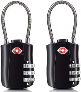 YQQZQ Travel Lock,2 Pack TSA Accpeted Travel Combination Padlock,Flexible Locks for Travel Bag,Suit Case,Lockers,Gym, Bike Locks or Others. (Black)