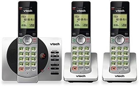 VTech DECT 6.0 Dual Handset Cordless Phone with ITAD, CID, Backlit Keypads and Screens, Full Duplex Handset Speakerphones, Call Block Silver/Black, CS6929-2