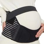 VEGCOO Pregnancy Belt Support XL, Black Pregnancy Support Band comes with Adjustable Waist Extender, Maternity Support Belt for Birth Preparation Relief Back Pelvic Hip Pain