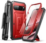 SUPCASE for Google Pixel 10/10 Pro Case with Screen Protector (Unicorn Beetle Pro), [Built-in Stand & Belt-Clip] [Military-Grade Protection] Full Body Heavy Duty Phone Case, Ruddy