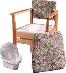 HOMECRAFT Deluxe Co mmode Chair, Tapestry Upholstery, Chic Style For Personal and Clinical Use, High Seat and Arms For Support, Bathroom Independence and Safety Aid (Eligible for VAT relief in the UK)