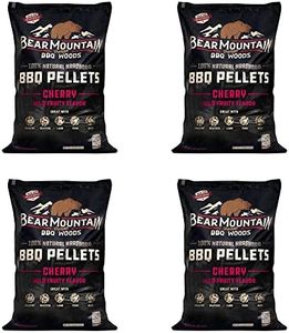 Bear Mountain BBQ FK13 Premium All-Natural Hardwood Mild and Fruity Cherry BBQ Smoker Pellets for Outdoor Grilling, 20 Pounds (4 Pack)
