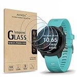 (Pack of 4) Tempered Glass Screen Protector for Garmin Forerunner 245/245 Music, Akwox [0.3mm 2.5D High Definition 9H] Premium Clear Screen Protector for Garmin Forerunner 245/245 Music Smartwatch