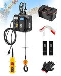 NEWTRY 1,100lb Electric Hoist Pro, Electric Winch 110v 120v, with 2 Wireless Remote Control, Cable Remote Control, Vertically & Horizontally