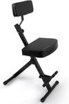 Dana Trading Portable Adjustable Musician Performer Stool - Folding Musicians Performance Chair, Drum Guitarist Keyboard Throne w/Adjustable Padded Cushion Seat and Back, Foot Rest
