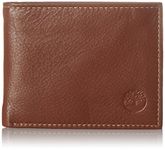 Timberland Men's Wellington RFID Leather Bifold Wallet Trifold Wallet Hybrid, Cognac, One Size