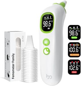 Ear Thermometer for Babies, Kids, and Adults, High Accuracy Baby Thermometer with 32 Memory Recall, LED Backlit, Mute and Night Light, 21 Disposable Probe Covers, Storage Box