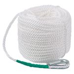 CarBole Boat Rope,Nylon Mooring Rope,Multi-functional Dock Line Rope 12mm*30m for Survival | Boating | Sports | Camping | Sailing | Hiking (White) (5850LB)