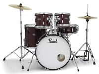 Pearl, Drum Set, 5 Pcs, Roadshow, W/Stands & Cymbals -Red Wine RS525SC/C (91) (RS525SC/C91)