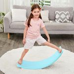 Wobble Balance Board 90 x 29 cm - Montessori Vestibular Waldorf Rocker Plastic Non Slip Board - Kid Yoga Curvy Board For Toddlers Kids Boys Girls and Adults - Indoor Outdoor Balancing - Max Load 91 kg