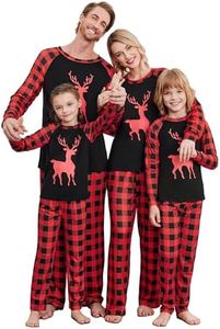 Ekouaer Christmas Family Matching Pajamas Long Sleeve Kid PjS Set-150