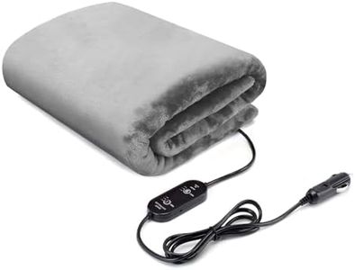 WODHMIEY Heated Car Blanket DC12V-24V Electric Blanket for Car Camping, Portable Washable Heated Blanket with Timer, 3 Heat Settings, Heated Throw Blanket for Road Trip (Gray)