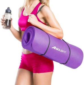 Boldfit Yoga Mats for Women and Men – 10mm Extra Thick NBR Material with Carrying Strap, Anti-Slip Exercise Mat for Yoga, Workout, Fitness