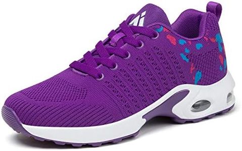 Air Cushion Running Shoes Jogging Gym Breathable Womens Sneakers Lightweight Athletic Tennis Sport Shoes Purple 6.5