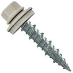Metal Roofing Screws: (250) 10 x 1" Light Stone Hex Head Sheet Metal Roof Screw. Self Starting Metal to Wood siding Screws. EPDM Washer. Colored Head