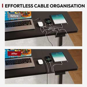 SANODESK QS1 Electric Standing Desk – Adjustable Height, Black