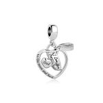 FGT Dad Love Heart Charm Compatible with Pandora Charms Bracelets I Love You Father Daddy Daughter Girls Family Son Birthday Fathers Day