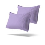 Mezzati Brushed Microfiber Premium Pillowcases Set - Ultra Soft and Lightweight for Ultimate Sleep Comfort, Wrinkle Free and Color Fade Resistant (Lilac Set of 2 King Size Pillow Cases)