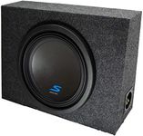 American Sound Connection Alpine Bundle Compatible with Universal Vehicles S-W12D4 Single 12" Loaded Sub Box Enclosure