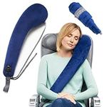 TRAVELREST Travel, Neck & Body Pillow - Attaches to Airline or Car Seat - Best for Airplane, Auto, Bus, Train & Office Napping (Navy)