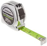 Komelon 425IEHV High-Visibility Professional Tape Measure Bother Inch and Engineer Scale Printed 25-Feet by 1-Inch, Chrome