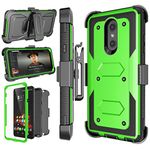 Njjex Compatible with LG Stylo 4 Case/LG Q Stylus Holster,[Nbeck] Heavy Duty Built-in Screen Protector Rugged Locking Swivel Belt Clip Kickstand Hard Phone Cover for LG Stylus 4/Stylo 4 Plus [Green]