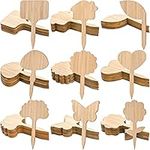 Elsjoy 90 Pack Bamboo Plant Labels, 9 Styles Cute Plant Tags Garden Markers, Wooden Garden Labels for Seeds, Herbs, Vegetables, Gifts