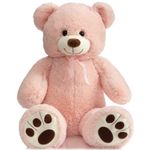 BEJOY Teddy Bear Stuffed Animal Plush Giant Teddy Bears with Footprints Big Bear 36 inch Pink