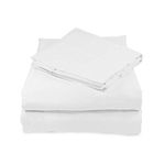 Whisper Organics, 100% Organic Cotton Sheets - 300 Thread Count Bed Sheets Set - Premium Quality Sheets - Deep Pocket Sheet Set - GOTS Certified, White (Twin XL Size)