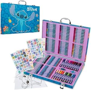 Disney Malette Dessin Enfant 130 Pcs Coffret Feutre et Crayon de Couleur Coloriage Reine des Neiges Princesse Stitch (Multicolore)