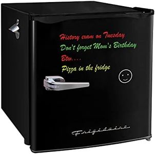 FRIGIDAIRE EFR107-BLACK 1.6 Cu Ft Compact Dorm Fridge with Dry Erase Board, Black