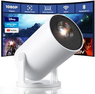 CLOKOWE Mini Projector with WiFi and Bluetooth - [Built-in Apps] Smart Portable Projector with 180° Rotation, Auto Keystone, Support 1080P, Compatible with HDMI/USB/TV Stick/Smartphone/Laptop