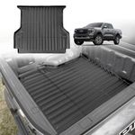 TripleAliners Bed Mat Compatible with Ford Ranger 2024 5FT Bed TPE Truck Bed Liner Perfectly Flush All Weather Protection Fit 2024 Ford Ranger 6th Gen