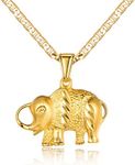 Barzel 18K Gold Plated Elephant Necklace with Flat Marina Chain – Made in Brazil (24.00)