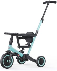 newyoo Toddler Tricycles for 1-3 Year Olds, Toddler Bike, Baby Balance Bike, Christmas & Birthday Gift for Boy & Girl, Trike with Parent Push Handle, Safety Guard, Backrest & Safety Belt, Blue, TR008