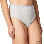 Bali Women's Full Fit Cotton Stretch Hi-Cut Panty, Grey Sky Heather, 10