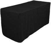 TEKTRUM 4-Feet Long Fitted Table DJ Jacket Cover for Trade Show - Thick/Heavy Duty/Durable Fabric - Black Color (TD-JKT-BLK-4FT)