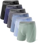 Separatec Dual Pouch Underwear for Men Moisture Wicking Breathable and Soft Men's Underwear Boxer Briefs with Fly 3 or 6 Pack(XL, Black/Dark Gray/Dark Blue/Light Blue/Moonlight Blue/Sage Green)