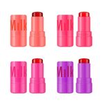 Milk Jelly Blush Stick 4pcs, Dual-Use for Lip and Cheek, Moisturizing, Milk Make-up, 4 Colors, Jelly Blush Tint, Easy to Blend, Long-Lasting