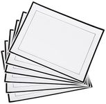 MATANA 24 White Rectangular Serving Platters with Black Rim, 30x23cm - Reusable Plastic Trays for Snack, Sandwich, Buffet Trays, Food Serving, Catering, Parties, Weddings, Birthdays