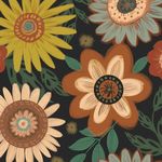 VOLEAAR Sunflower Floral Contact Paper Vintage Wallpaper Boho Peel and Stick Wallpaper Removable SelfAdhesive Hand Drawn DIY Wall Paper for Cabinet Countertop 44.5CM x 1000CM