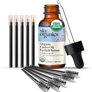 Sky Organics Organic Castor Oil Lash Serum – Hexane-Free, 100% Pure, 30ml