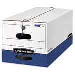 Bankers Box 00011 LIBERTY Heavy-Duty Strength Storage Box, Letter, 12 x 24 x 10, White/Blue (Case of 12)