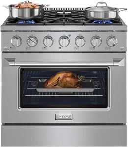 36" Professional Gas Range for Serious Home Cooking, 20,000 BTU High-Output Burner, True Convection Oven & Infrared Broiler, Designed for Entertaining and Everyday Mastery, ETL Certified